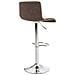 2 Sgabelli Alti Hoover in Tessuto - Set 2 Sgabelli Bar Design Regolabile 59-80 cm I Sedie Sgabello Girevole 360°con Schienale Marrone Cromato - Foto miniatura 3