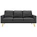 Divano a 3 Posti Grigio Scuro in Tessuto - Foto miniatura 3