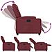 Poltrona Reclinabile In Tessuto Rosso Vino - Foto miniatura 7