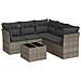 Set Divano Da Giardino 6 Pz Con Cuscini Grigio In Polyrattan - Foto miniatura 1