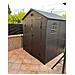 Casetta Cottage Da Giardino Porta Attrezzi In Resina Effetto Legno Montebianco Marrone - Foto miniatura 3