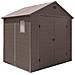 Casetta Cottage Da Giardino Porta Attrezzi In Resina Effetto Legno Montebianco Marrone - Foto miniatura 1
