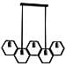 Lampadario A Sospensione 5 Portalampada E27 In Metallo Geometrico Esagonale - Foto miniatura 2
