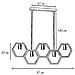 Lampadario A Sospensione 5 Portalampada E27 In Metallo Geometrico Esagonale - Foto miniatura 4