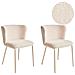 Set Di 2 Sedie Da Pranzo Mina Ii Bouclé Beige Chiaro - Foto miniatura 2