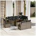 Set Divano Da Giardino 9 Pz Con Cuscini Grigio In Polyrattan - Foto miniatura 1
