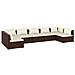 Set Divani Da Giardino 7 Pz Con Cuscini In Polyrattan Marrone - Foto miniatura 1
