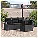 Set Divano da Giardino 5 Pezzi con Cuscini Nero Rattan Polietilene - Foto miniatura 2