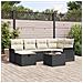 Set Divano da Giardino di 7 pezzi con Cuscini Neri Polyrattan - Foto miniatura 2