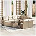 Set Divano da Giardino  9 Pezzi con Cuscini Beige Rattan Sintetico, Divano da Giardino 2 Persone  con Cuscini Beige Rattan Sintetico - Foto miniatura 2