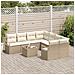Set Divano da Giardino  9 Pezzi con Cuscini Beige Rattan Sintetico, Divano da Giardino 2 Persone  con Cuscini Beige Rattan Sintetico - Foto miniatura 3