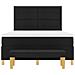 Letto a Box Spring con Materasso e Panchina Nero 140x200 cm Tessuto - Foto miniatura 9