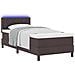 Letto Box Spring con Materasso & LED Marrone Scuro 90x190 cm Tessuto - Foto miniatura 1