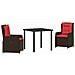 Set da Pranzo per Giardino 3 pcs Marrone Poly Rattan - Foto miniatura 1