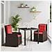 Set da Pranzo per Giardino 3 pcs Marrone Poly Rattan - Foto miniatura 2