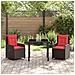 Set da Pranzo per Giardino 3 pcs Marrone Poly Rattan - Foto miniatura 4