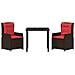 Set da Pranzo per Giardino 3 pcs Marrone Poly Rattan - Foto miniatura 7