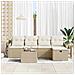 Set Divano da Giardino con cuscino 6 pcs Beige Poly Rattan - Foto miniatura 3
