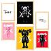 Set Di 6 Stampe Iconico Dipinto Colorato Kaws Con Illustrazioni Di Design Per Pareti, Casa, Stanza, Negozio, Pittura A3 & A4 Telaio In Legno Chiaro - Foto miniatura 1