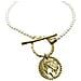 Collana Di Perle Con Chiusura Rotonda E Moneta Gr In Oro - Foto miniatura 2