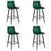 Set di 4 sgabelli da bar TEOTO in velluto verde scuro con gambe in acciaio nero - Foto miniatura 1