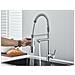 Rubinetto per lavello da cucina, Blackswan, tipo M387 con 2 modalità e 2 uscite, doccia mobile, modello nichelato, misura 47 cm - Foto miniatura 4