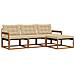 Set di divani da esterno con cuscino 4 pcs Naturale e Beige - Foto miniatura 1