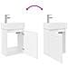 Mobile bagno con rubinetto Bianco Lucido 45,5 x 22,5 x 84 cm - Foto miniatura 9