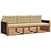 Set di divani da esterno 3 pcs Naturale e Beige Poliestere - Foto miniatura 1