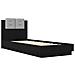 Struttura letto con testata Rovere Nero Legno ingegnerizzato - Foto miniatura 2