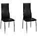 2 Pz Sedie Cromate Per Sala Da Pranzo Pelle Sintetica Nera - Foto miniatura 1