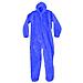 Tuta in polipropilene BLU monouso con cappuccio fisso e chiusura a cerniera tg. XXL - Foto miniatura 4