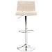 2 Sgabelli Alti Hoover in Tessuto - Set 2 Sgabelli Bar Design Regolabile 59-80 cm I Sedie Sgabello Girevole 360°con Schienale Crema Cromato - Foto miniatura 1