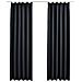 Tende Oscuranti Con Ganci 2 Pz Nere 140x225 Cm - Foto miniatura 2