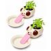 Mini Self-suction Ceramic Flower Pots With Tray For Succulents Cactus Flower Pots Decoration For Home, Office, Indoor, Puppy - Foto miniatura 1