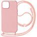Cover Semirigida Per Iphone 15 Plus Cordino Nylon Intrecciato Serie Corda Rosa - Foto miniatura 1
