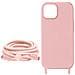 Cover Semirigida Per Iphone 15 Plus Cordino Nylon Intrecciato Serie Corda Rosa - Foto miniatura 5