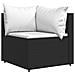 Divani Angolari Da Giardino Con Cuscini 2pz In Polyrattan Nero - Foto miniatura 2