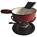 Set Fonduta Tinta Unita Rosso Scaldino In Ferro Battuto Da 24 Cm - Dsbrgsaf24 - Foto miniatura 1