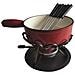 Set Fonduta Tinta Unita Rosso Scaldino In Ferro Battuto Da 24 Cm - Dsbrgsaf24 - Foto miniatura 2