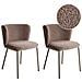 Set Di 2 Sedie Da Pranzo Mina Ii Bouclé Marrone Chiaro - Foto miniatura 2