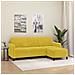 Divano a 3 Posti con Poggiapiedi Giallo 180cm in Velluto - Foto miniatura 2