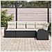 Set Divano da Giardino 5 Pezzi con Cuscini Nero Rattan Sintetico - Foto miniatura 3