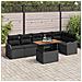 Set Divano da Giardino di 7 Pezzi con Cuscini Nero in Rattan Polivalente, Divano da Giardino a 2 Posti con Storage e Cuscini Nero in Rattan Polivalente - Foto miniatura 2