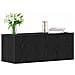 Armadi da muro per TV (Set di 2) - Rovere Nero, 80x30x30 cm, Legno ingegnerizzato - Foto miniatura 3