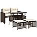 Set Divano da Giardino 4 pz Cuscini Marrone Polyrattan e Vetro - Foto miniatura 1