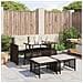 Set Divano da Giardino 4 pz Cuscini Marrone Polyrattan e Vetro - Foto miniatura 2