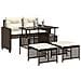 Set Divano da Giardino 4 pz Cuscini Marrone Polyrattan e Vetro - Foto miniatura 3