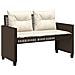 Set Divano da Giardino 4 pz Cuscini Marrone Polyrattan e Vetro - Foto miniatura 4