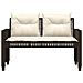 Set Divano da Giardino 4 pz Cuscini Marrone Polyrattan e Vetro - Foto miniatura 5